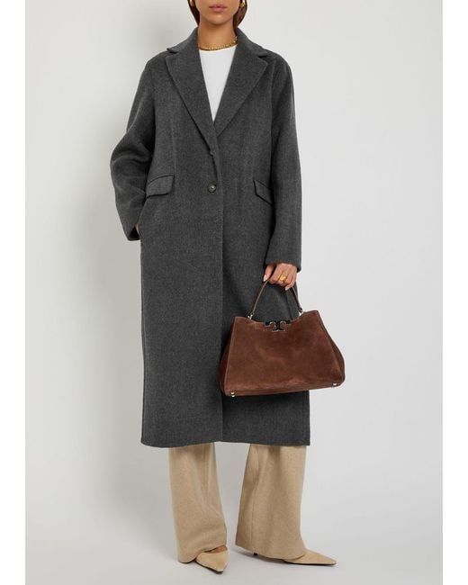 Vince Black Single Breasted Wool-Blend Coat