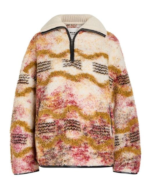 Isabel Marant Multicolor Marner Patterned Fleece Coat
