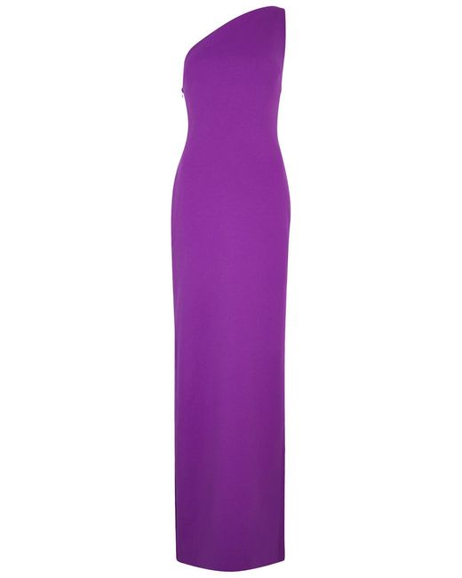 Solace London Purple Nadina One-Shoulder Gown