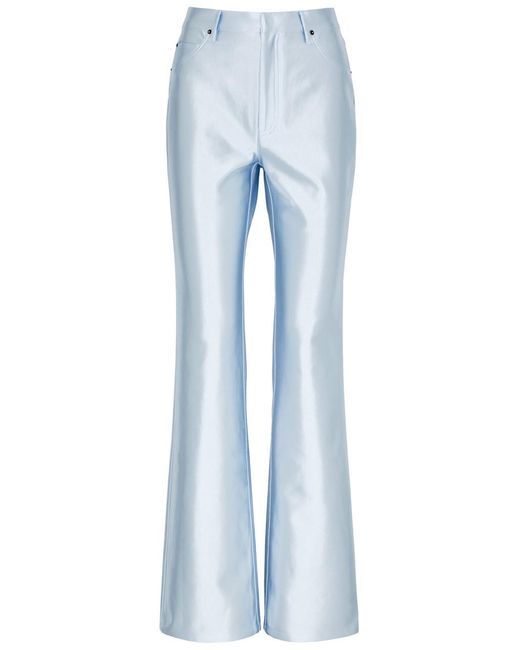 ROTATE SUNDAY Blue Rotate Birger Christensen Straight-Leg Satin Trousers