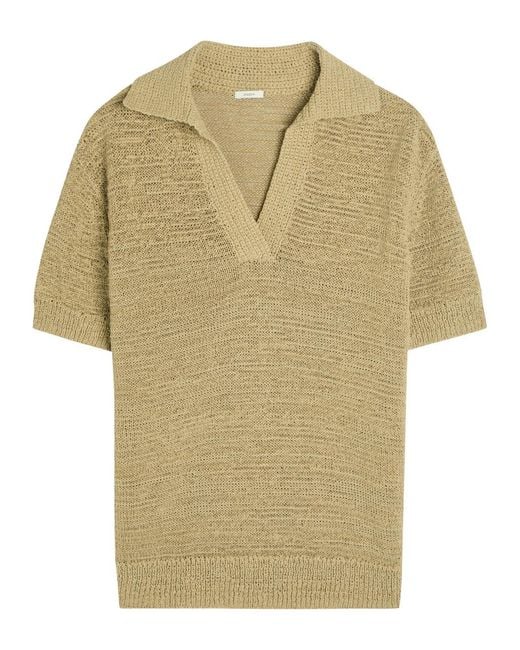 Joseph Green Rian Knit Cotton-Blend Polo Top