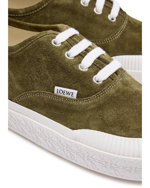 Loewe Green Terra Vulca Suede Sneakers for men