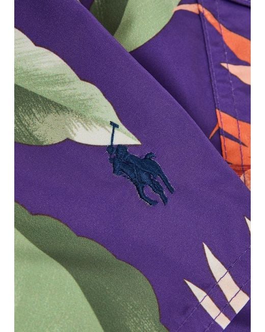 Polo Ralph Lauren Blue Floral-Print Shell Swim Shorts for men