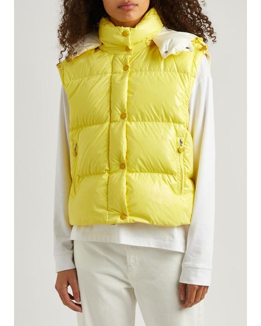 Moncler Yellow Mauleon Quilted Shell Jacket