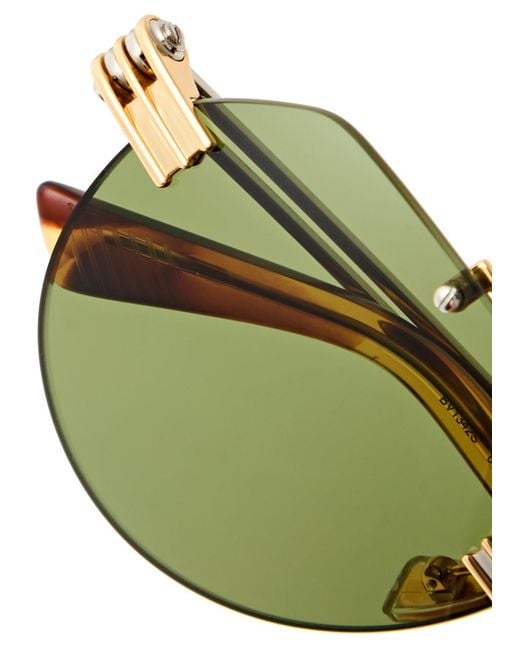 Bottega Veneta Green Aviator-Style Sunglasses