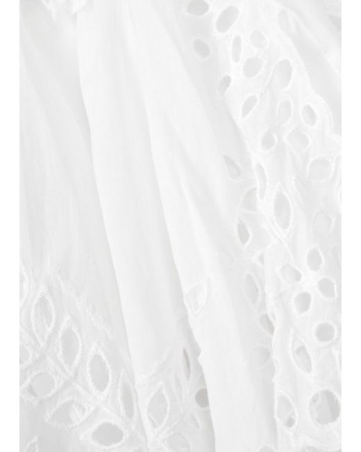 Isabel Marant White Katia Ruffled Broderie-Anglaise Cotton Top