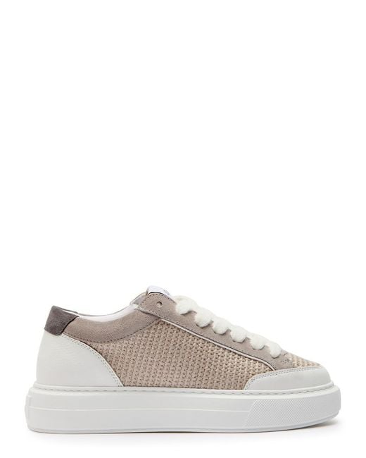 Cleens Gray Luxor Panelled Raffia Sneakers for men