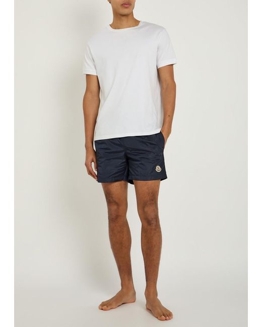 Moncler Blue Logo Shell Swim Shorts for men