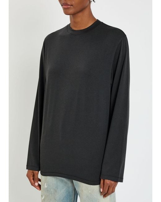 Skims Black Long Sleeve Modal-Blend T-Shirt