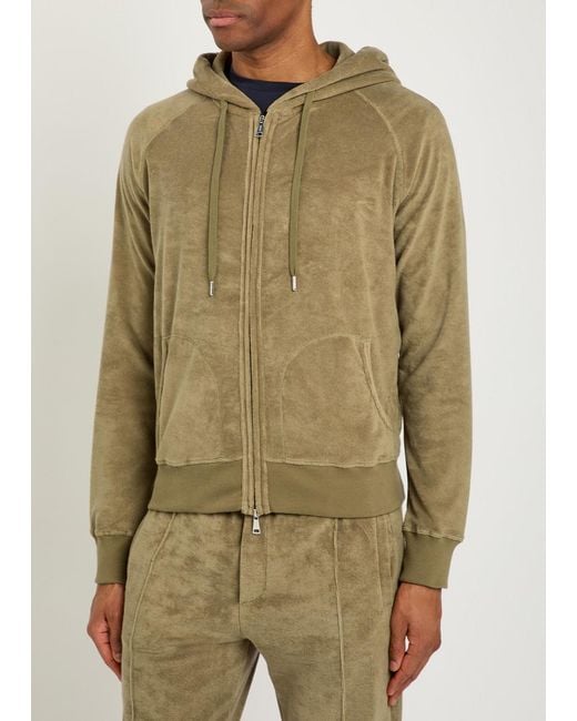 Aurélien Green Hooded Terry Jumper for men