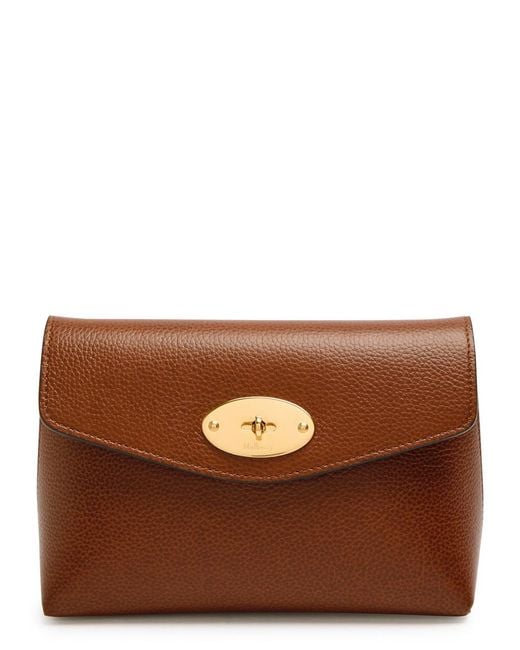 Mulberry Brown Darley Grained Leather Pouch
