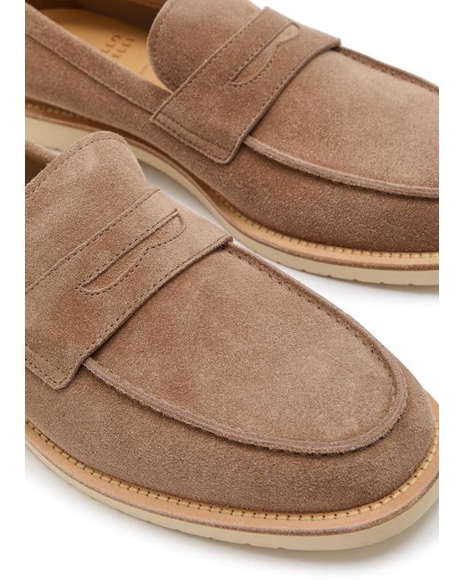 Brunello Cucinelli Brown Suede Loafers for men