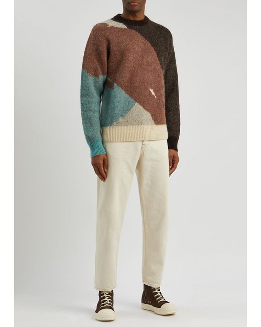 Norse Projects Brown Arild Intarsia Mohair-blend Jumper for men