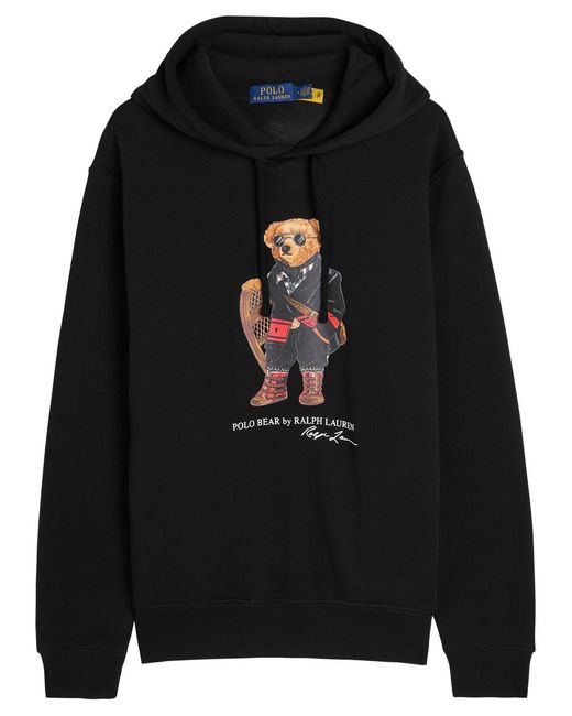 Polo Ralph Lauren Black Hooded Cotton-Blend Sweatshirt for men