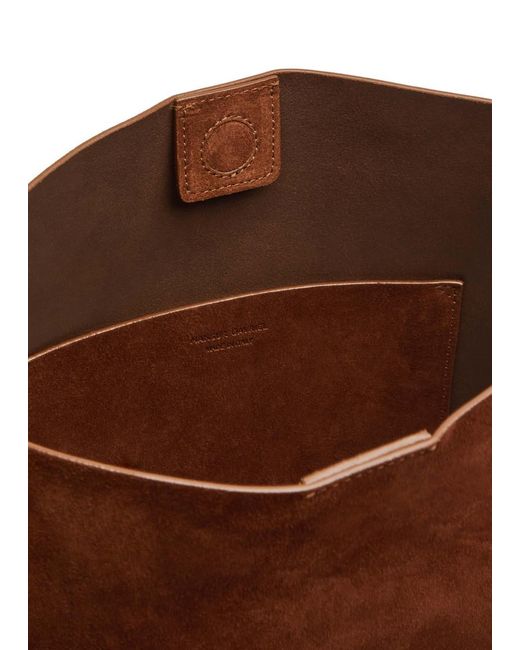 Mansur Gavriel Brown Cabas Everyday Suede Tote