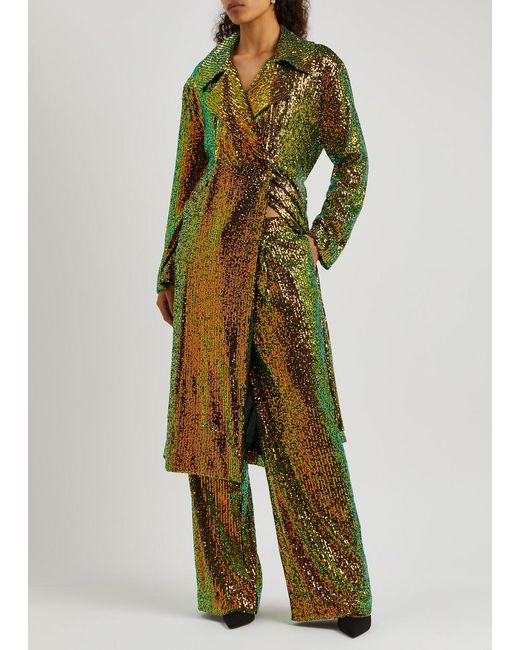Stine Goya Green Jessabelle Sequin-embellished Trousers