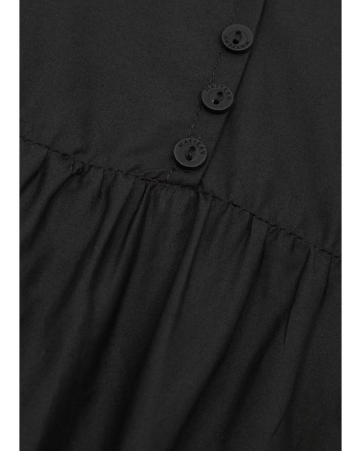 Matteau Black Tiered Cotton Maxi Dress