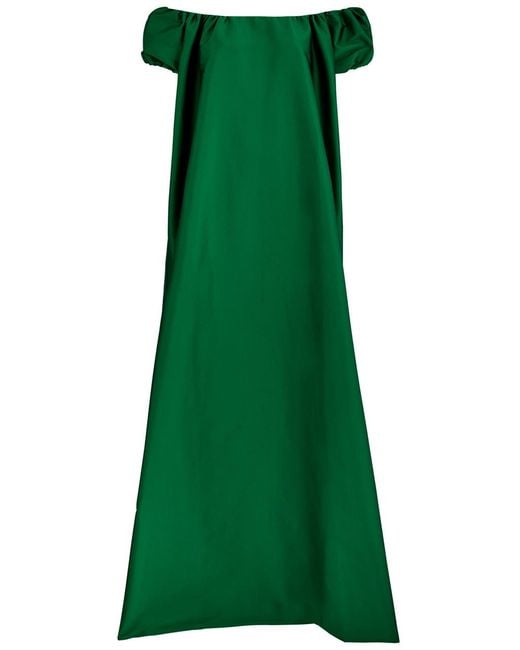 BERNADETTE Green Rianne Off-The-Shoulder Taffeta Maxi Dress