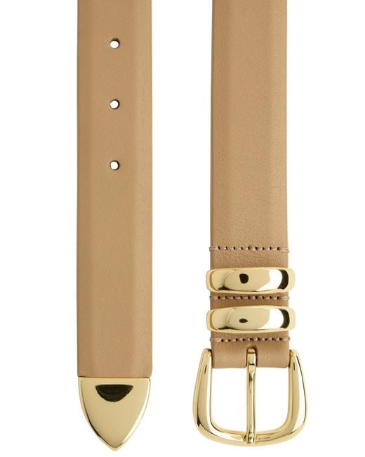 Andersons White Grained Leather Belt