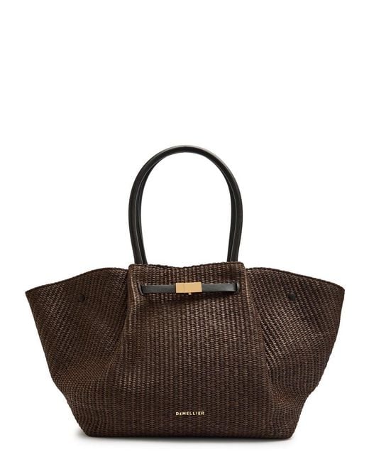 DeMellier London Brown The New York Raffia And Leather Tote