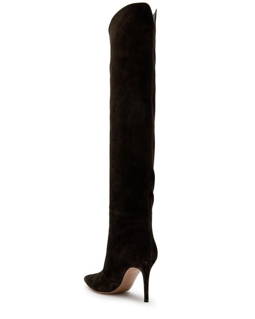 Gianvito Rossi Black Hansen Suede Over-The-Knee Boots