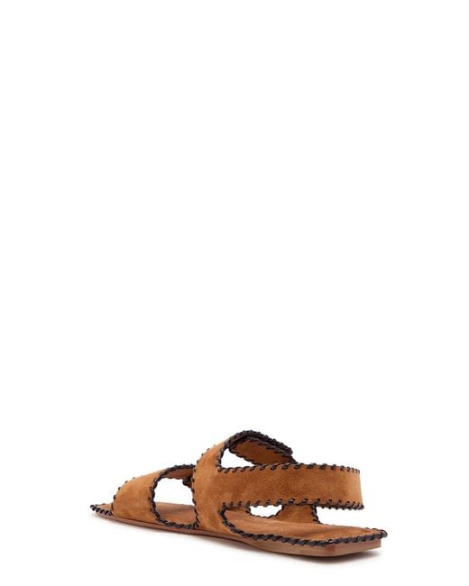 Khaite Brown Boden Whipstitch Suede Sandals