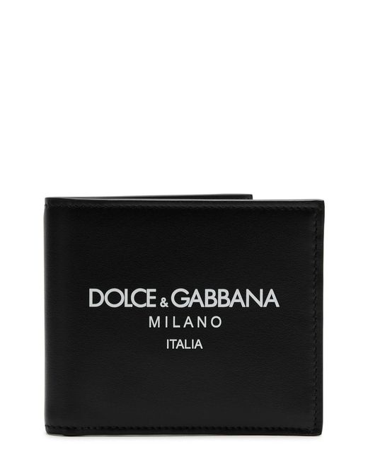 Dolce & Gabbana Black Logo-print Leather Wallet for men