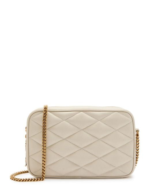 Saint Laurent Natural Small Quilted Leather Camera Bag