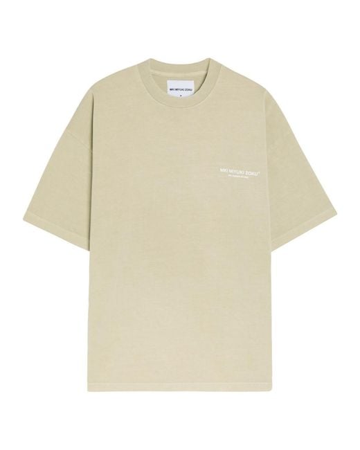 MKI Miyuki-Zoku White Design Studio Logo-Print Cotton T-Shirt for men
