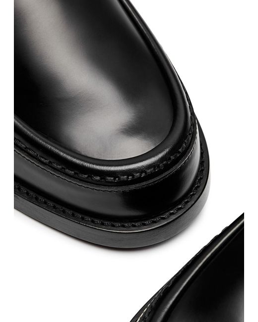 Alexander McQueen Black Seal Leather Loafers