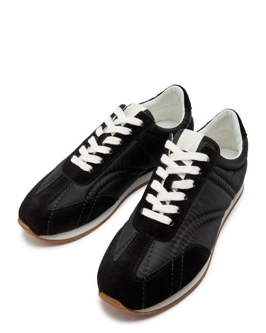 Totême Black Panelled Nylon And Suede Sneakers