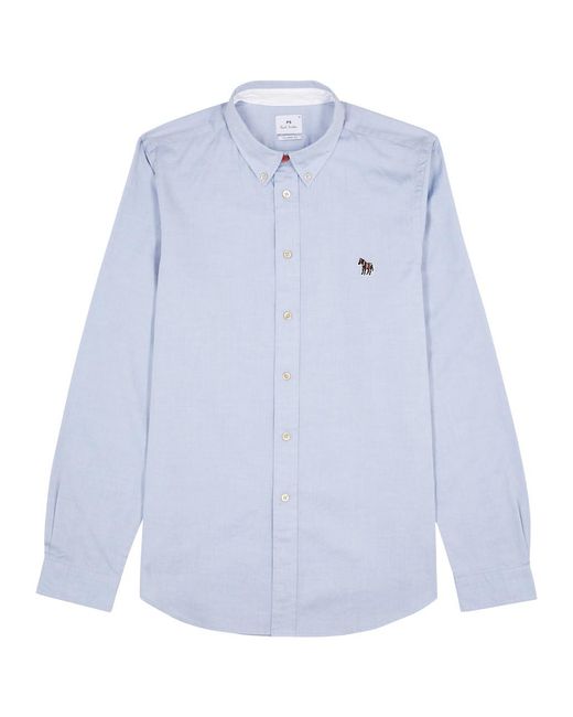 PS by Paul Smith Blue Logo Cotton Shirt for men