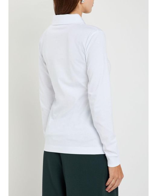 Dries Van Noten White Herst Cotton Polo Top
