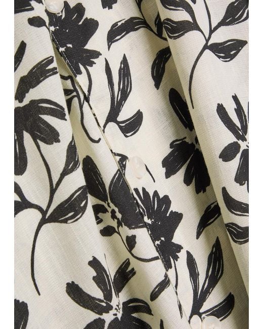 MKI Miyuki-Zoku White Floral Rayon And Linen-Blend Shirt for men