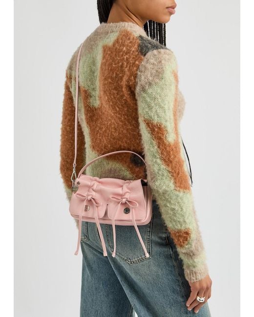 Acne Pink Mini Multipocket Leather Top Handle Bag