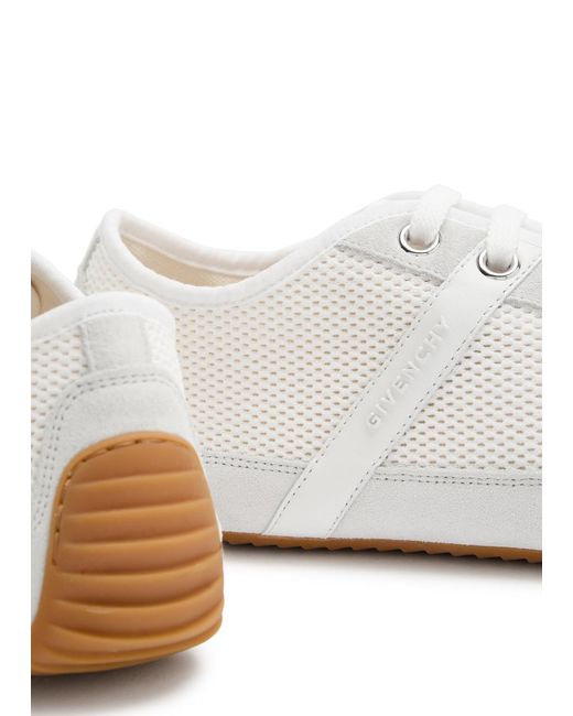 Givenchy White Panelled Mesh-Knit Sneakers
