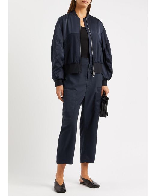 High Blue Figure Out Cropped Tapered Trousers