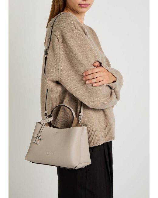 Tod's Brown Florida Mini Leather Tote Bag