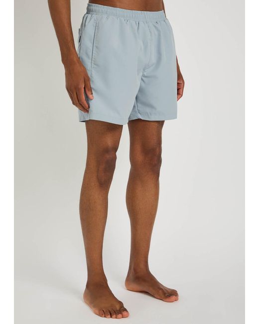 Boss Blue Logo-Print Shell Swim Shorts for men