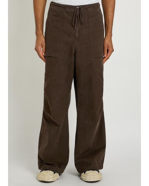 Entire studios Brown Barren Wide-Leg Denim Cargo Trousers for men