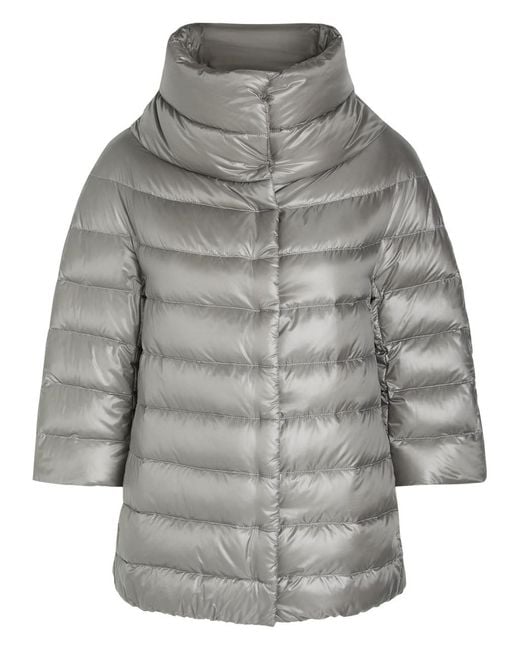 Herno Gray Quilted Shell Jacket