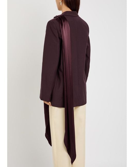 Roksanda Purple Isabel Scarf Wool Blazer