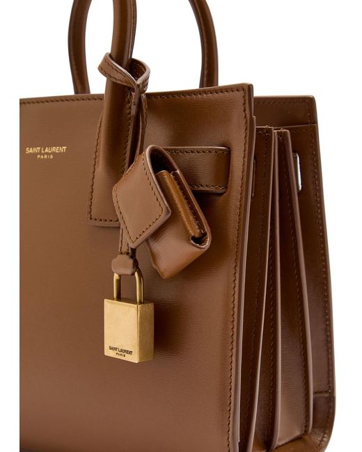 Saint Laurent Brown Sac De Jour Nano Leather Top Handle Bag