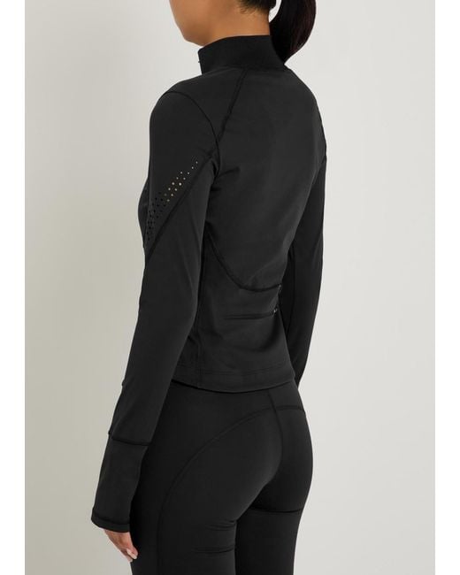 Stella McCartney Black Adidas X Training Logo Stretch-Jersey Mid-Layer Jacket