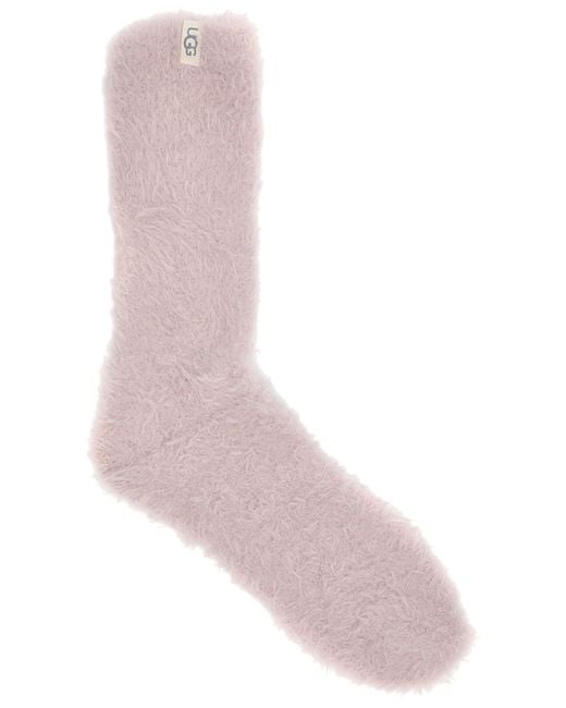 Ugg Pink Teddi Faux Fur Socks