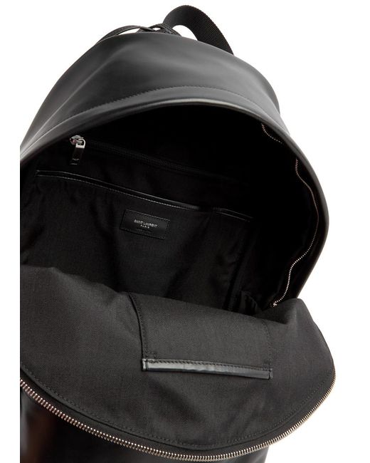 Saint Laurent Black City Leather Backpack for men