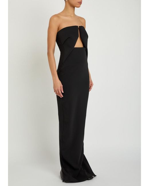 Rick Owens Black Prong Cut-Out Crepe Gown