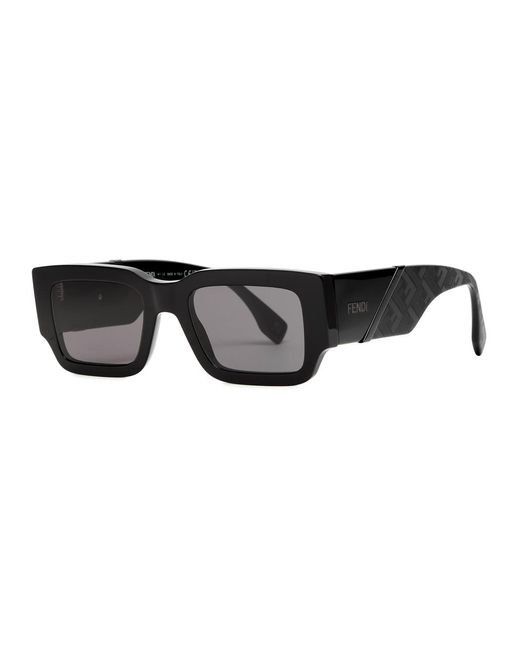 Fendi Black Rectangle-Frame Sunglasses