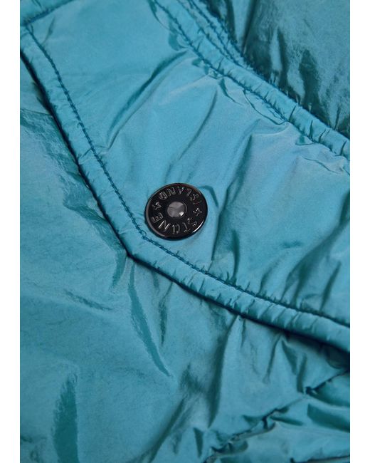 Stone Island Blue Ripstop Hooded Shell Jacket for men