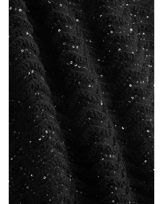 Missoni Black Zigzag Sequin-Embellished Knitted Tank